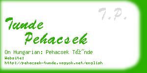tunde pehacsek business card